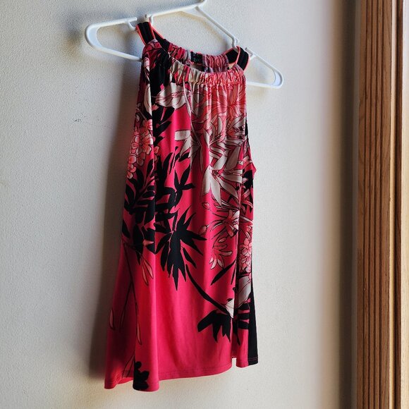 Tahari Pink Tropical Halter Top Size Small - Picture 4 of 16